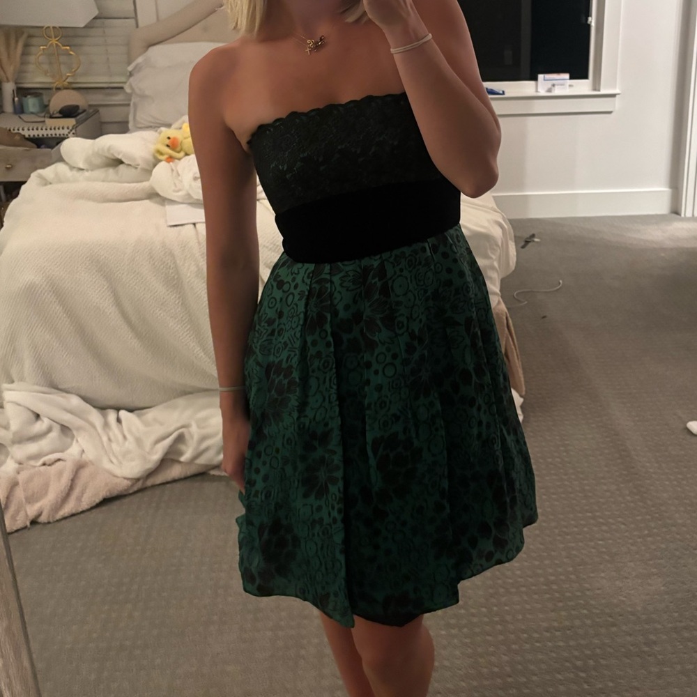 Kay unger vintage green strapless dress size 2